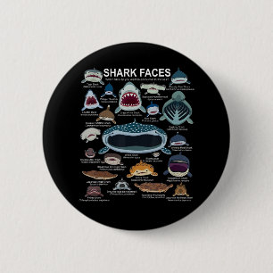 Shark Faces Which Face Do You Want To Encounter 6 Cm Round Badge