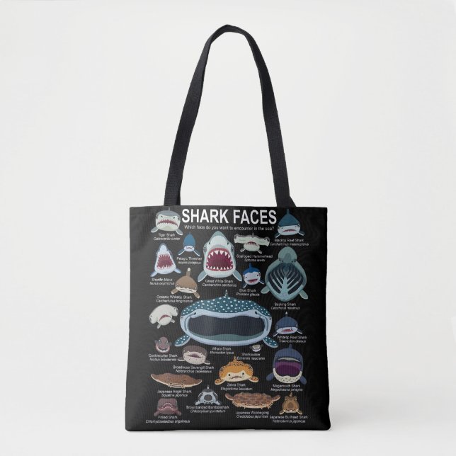 Shark Faces Which Face Do You Want To Encounter Tote Bag (Front)