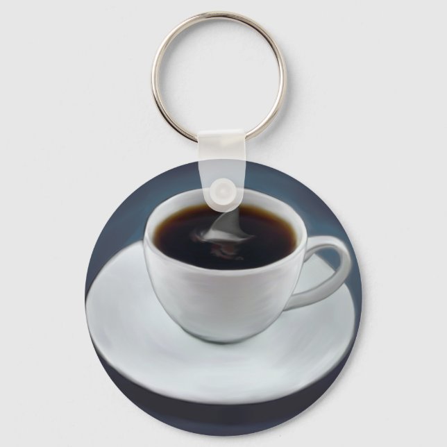 Shark Fin Coffee Keychain (Front)
