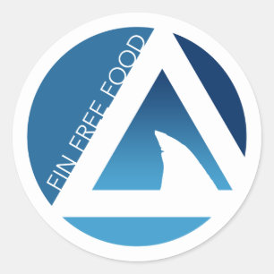 shark fin free food tricircles classic round sticker