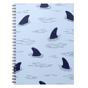 Shark Fin Ocean Pattern Notebook