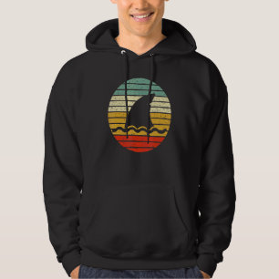 Shark Fin Retro Style Shark Men Women Kids Vintag Hoodie