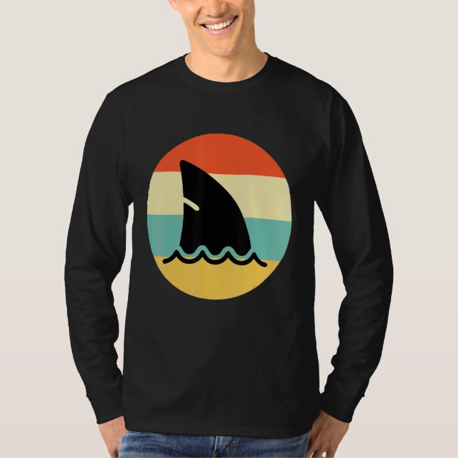 Shark Fin Retro Style Shark T-Shirt (Front)