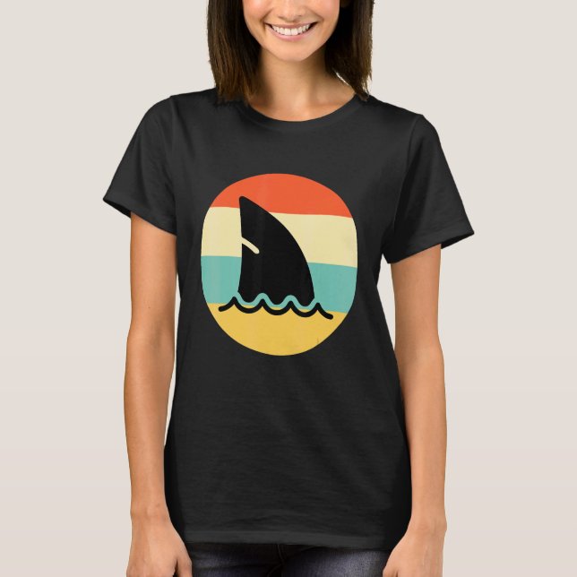 Shark Fin Retro Style Shark T-Shirt (Front)