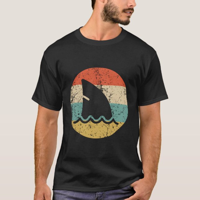 Shark Fin Retro Style Shark T-Shirt (Front)