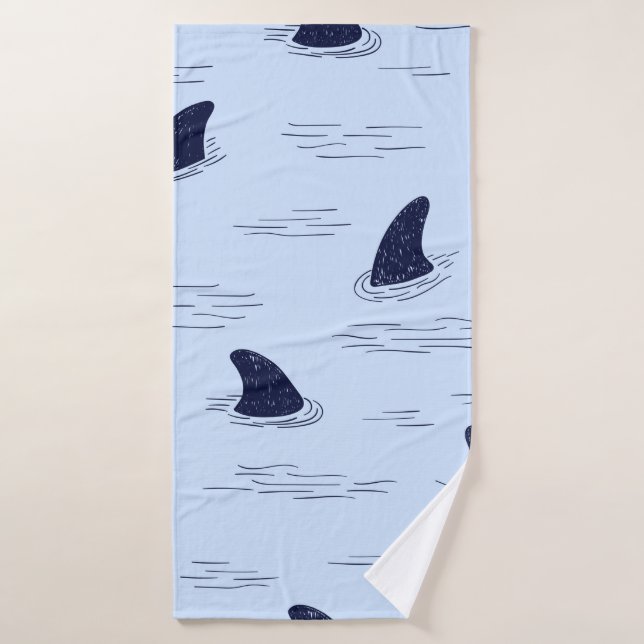 Shark fin seamless pattern.  bath towel (Bath Towel)