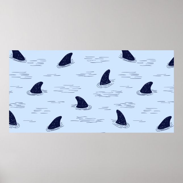 Shark fin seamless pattern.  poster (Front)