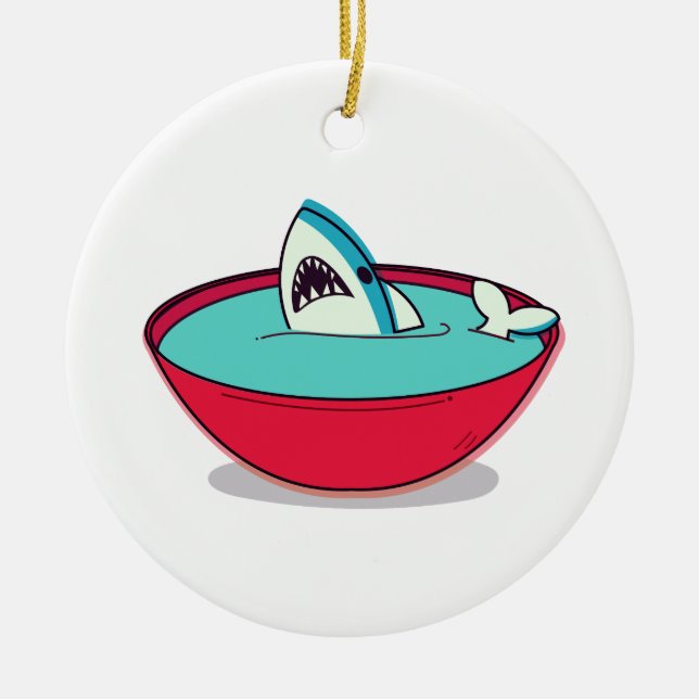 Shark Fin Soup Ceramic Tree Decoration (Front)