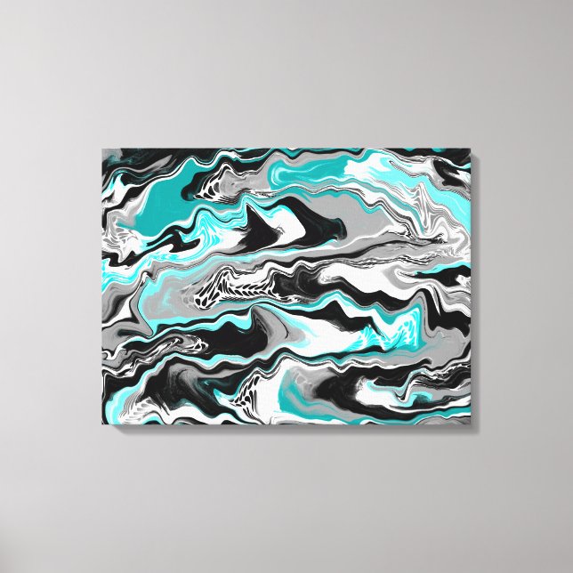 Shark Fins Abstract Art Canvas Print (Front)