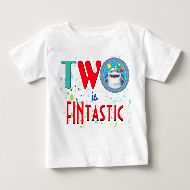 Shark Fintastic Second Birthday Baby T-Shirt (Front)