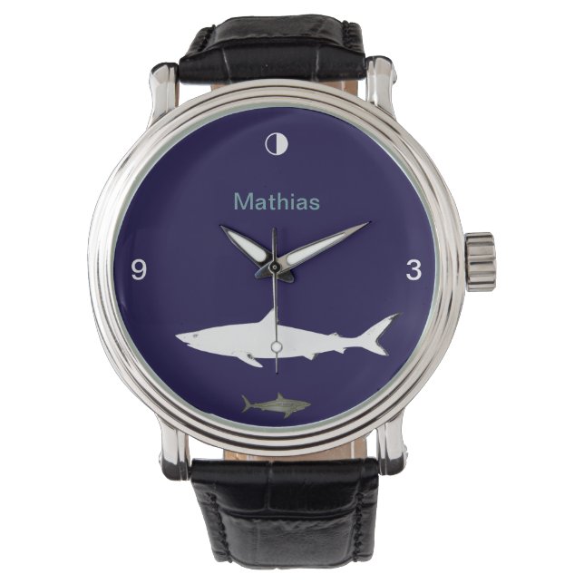 shark fish hour personalised watch (Front)