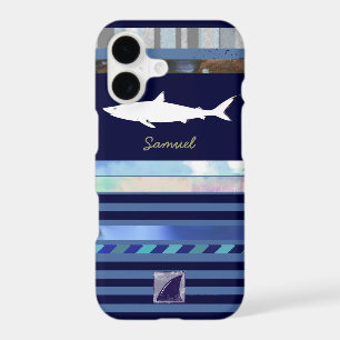 shark fish king of the ocean blue-colour