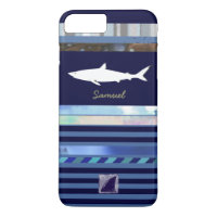 shark fish king of the ocean blue-colour