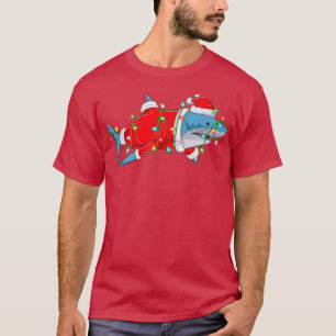 Shark Fish Lover Christmas Lights Santa Merry Shar T-Shirt