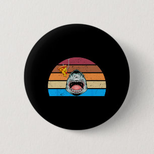 Shark Fish Pizza Retro Vintage Pizzeria Pizza Chef 6 Cm Round Badge