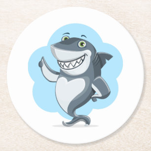 Shark Fish Swim Home Personalise Destiny Destiny'S Round Paper Coaster