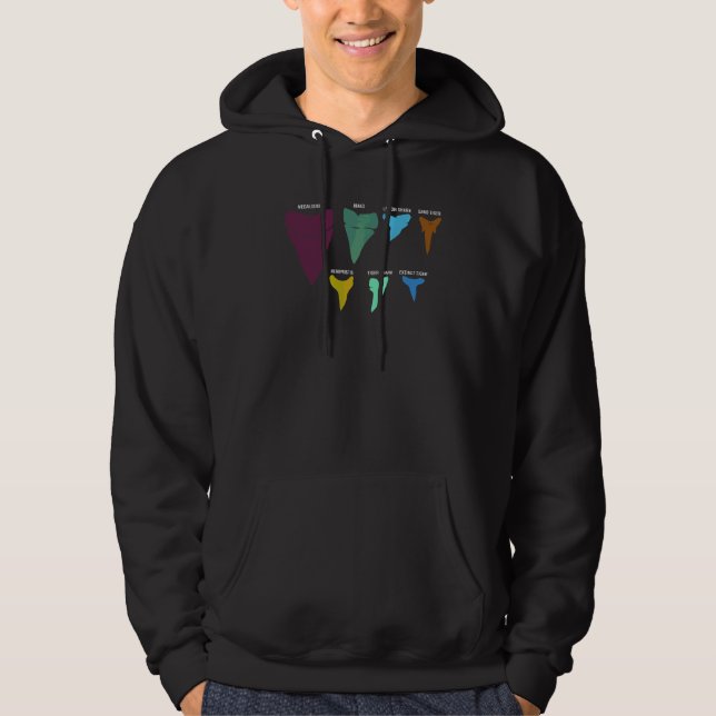 Shark Fish Tooth Types  3 Hoodie (Front)