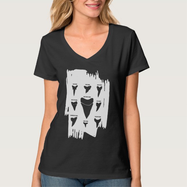 Shark Fish Tooth Types 6 T-Shirt (Front)