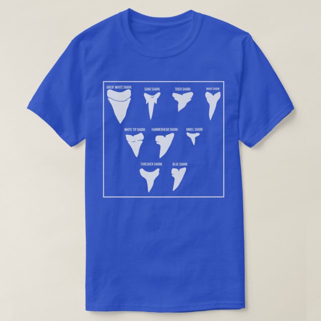 Shark Fish Tooth Types 751  T-Shirt (Design Front)