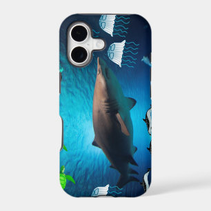 Shark Fish Turtles Dolphins Tropical Ocean Water