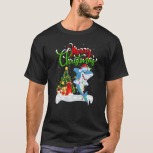 Shark Fish Xmas Decorations Santa Shark Christmas T-Shirt