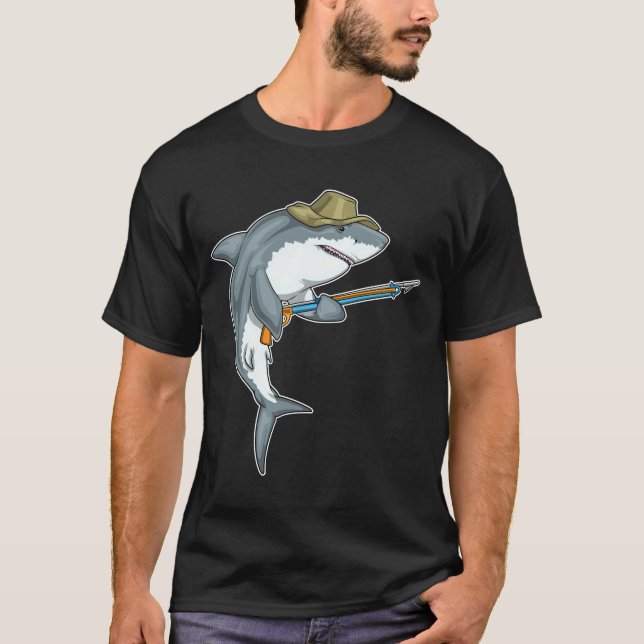 Shark Fisher Harpoon Fishing T-Shirt (Front)