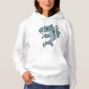 Shark Fishing Fisher Finshing rod Hoodie