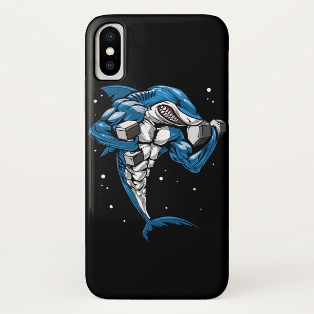 Shark Fitness Weightlifting Case-Mate iPhone Case (Back)