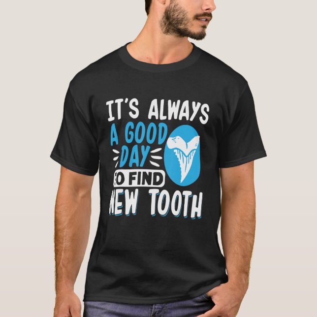 Shark Fossil Tooth Hunter 1 T-Shirt (Front)