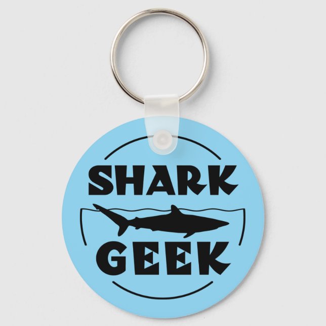 Shark Geek Design For Shark Lovers Key Ring (Front)