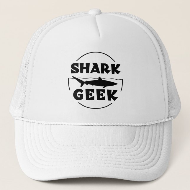Shark Geek Design For Shark Lovers Trucker Hat (Front)