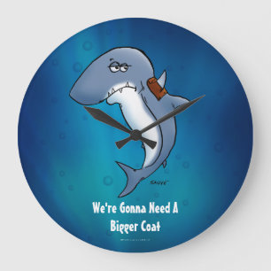 Shark Gonna Need A Bigger Coat Large Clock