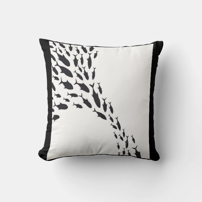 Shark Group Swiming Fish School Patterns Cushion (Front)