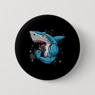 Shark Gym Powerlifting Weightlifting Bodybuilding 6 Cm Round Badge