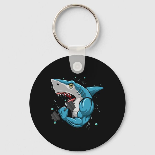 Shark Gym Powerlifting Weightlifting Bodybuilding  Key Ring (Front)