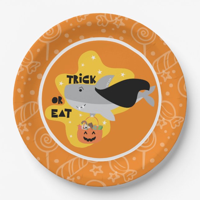 Shark Halloween Paper Plate (Front)