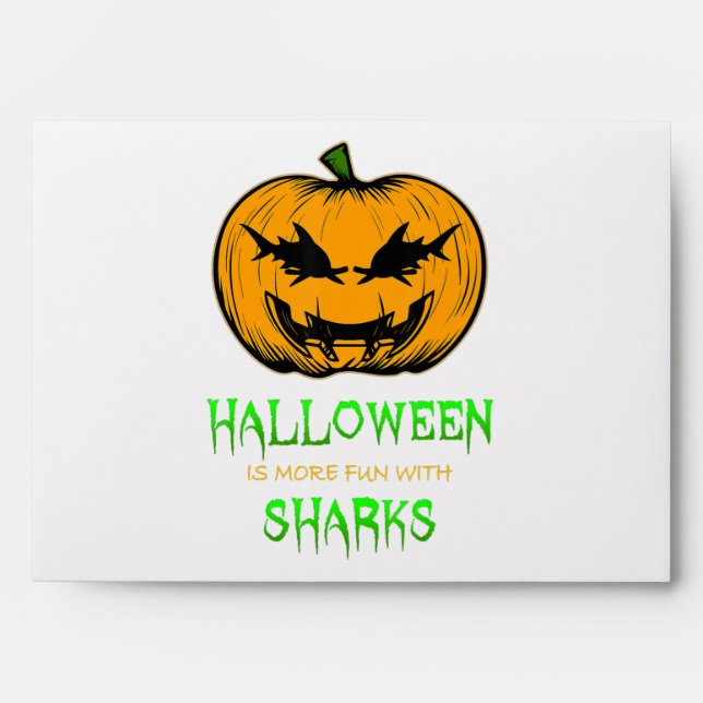 Shark Halloween Pumpkin Envelope (Front)