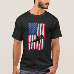 Shark Hammerhead Silhouette American Flag USA Patr T-Shirt