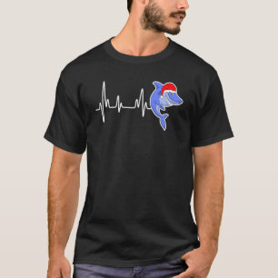 Shark Heartbeat Santa Hat Christmas Pajama Xmas T-Shirt
