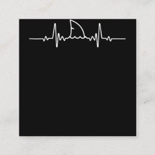 Shark Heartbeat Shark Lovers Fin Ocean Animal Square Business Card