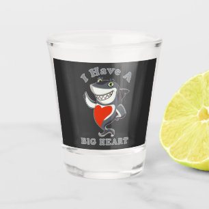 Shark I Have A Big Heart Valentines Day Love T-Sh Shot Glass