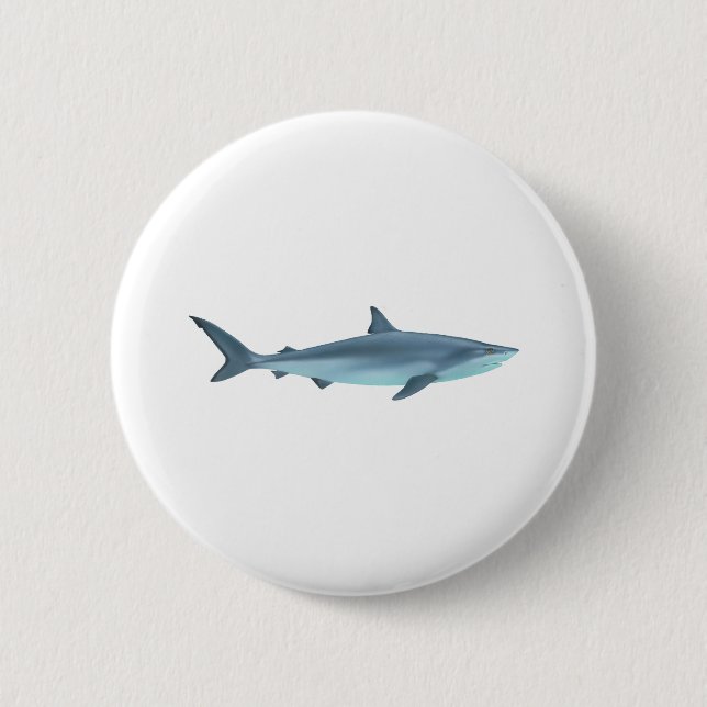 Shark Illustration 6 Cm Round Badge (Front)