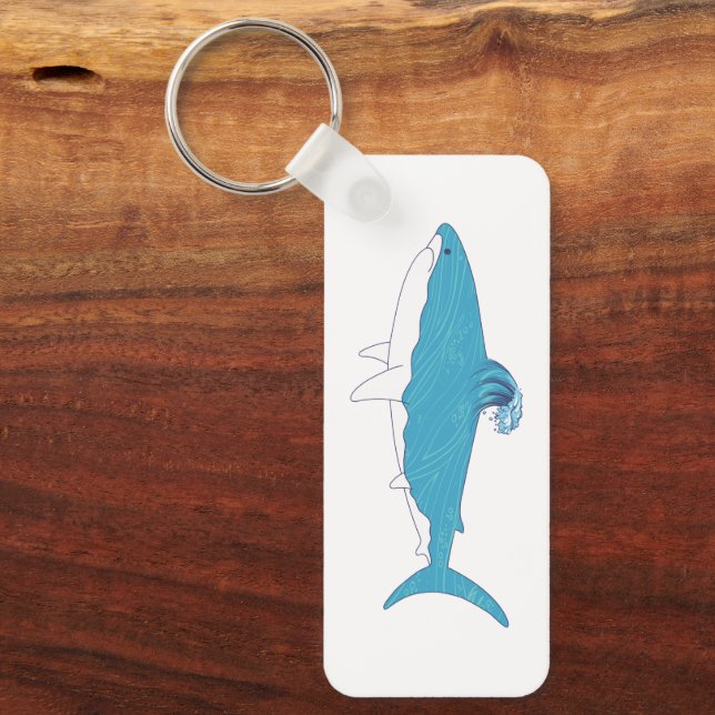 Shark Illustration With Name Key Ring (Front)