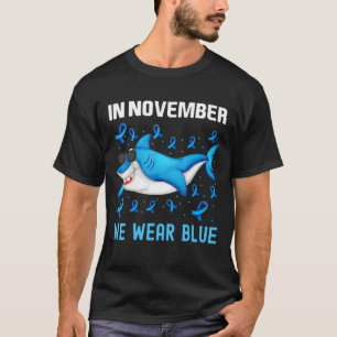 Shark In November We Wear Blue Diabetes Awareness T-Shirt