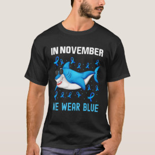 Shark In November We Wear Blue Diabetes Awareness  T-Shirt