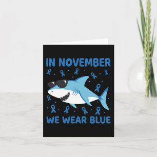 Shark In November We Wear Blue Diabetes Kid Boy To Card