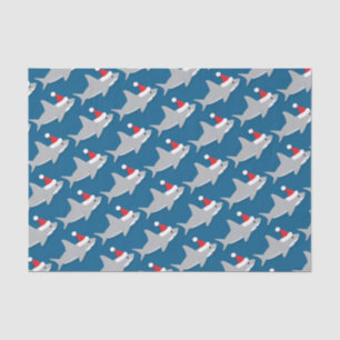 Shark in Santa Hat Christmas Holiday Tissue Paper