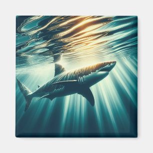 Shark in the deep blue sea & sunlight magnet