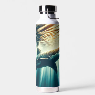 Shark in the deep blue sea & sunlight water bottle