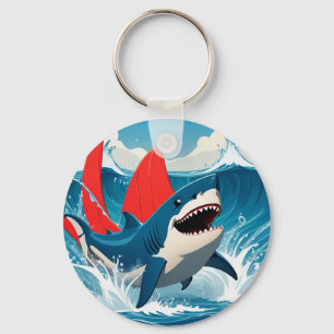 Shark in the Ocean  Key Ring